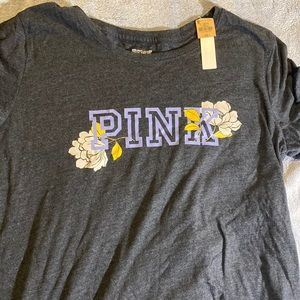 PINK VS Pink Floral Campus SS Tee Shirt